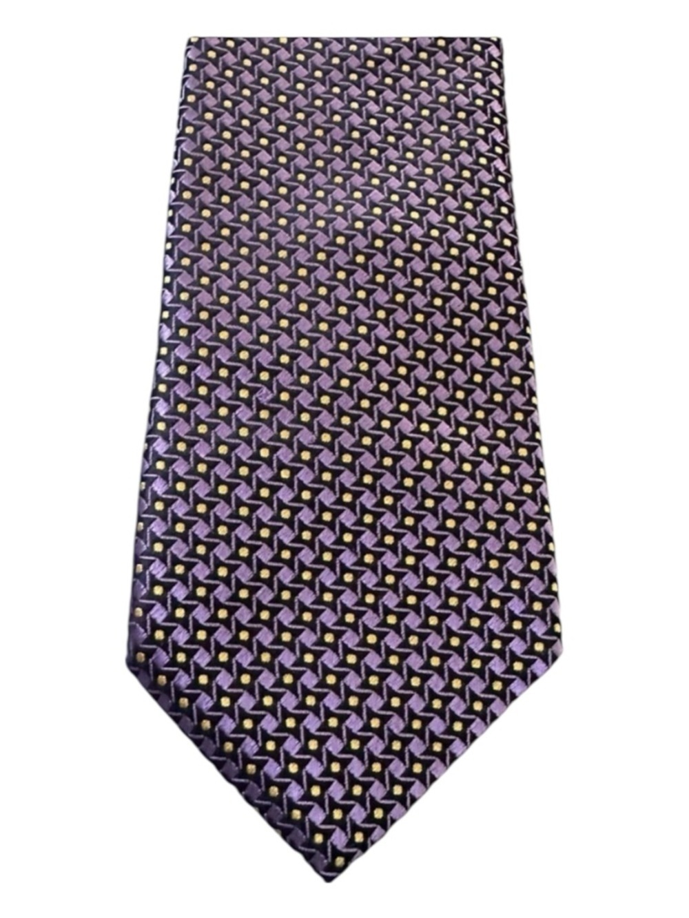 Ted Baker Purple & Yellow Repp Tie Italian Silk 58” x 3”